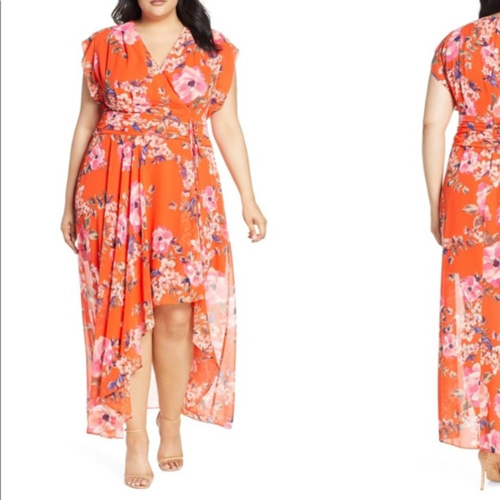 Floral Hi-Lo Vibrant Dress